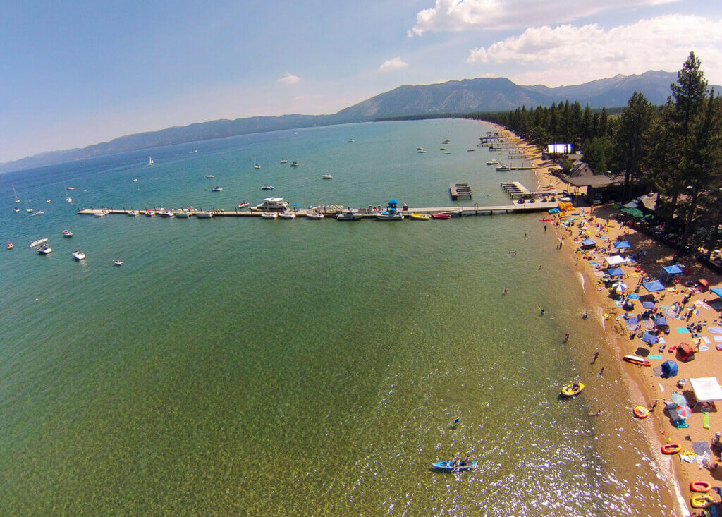 Aerial of Camp Richardson Resort Lake Tahoe