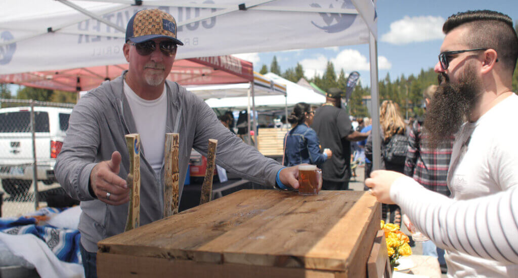 Pouring beers at the Tahoe Brew Fest