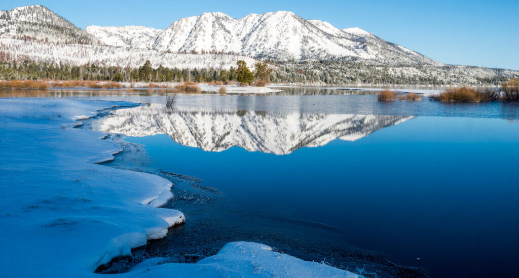 Scenic views of Mount Tallac during winter