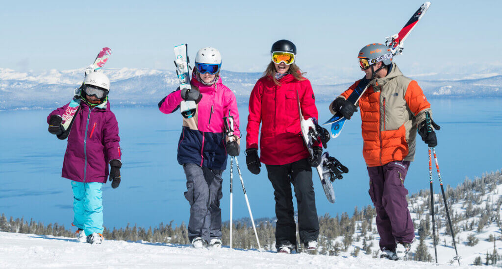 Family skiing at Heavenly Mountain Resort