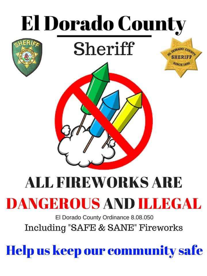 El Dorado County Fireworks Illegal
