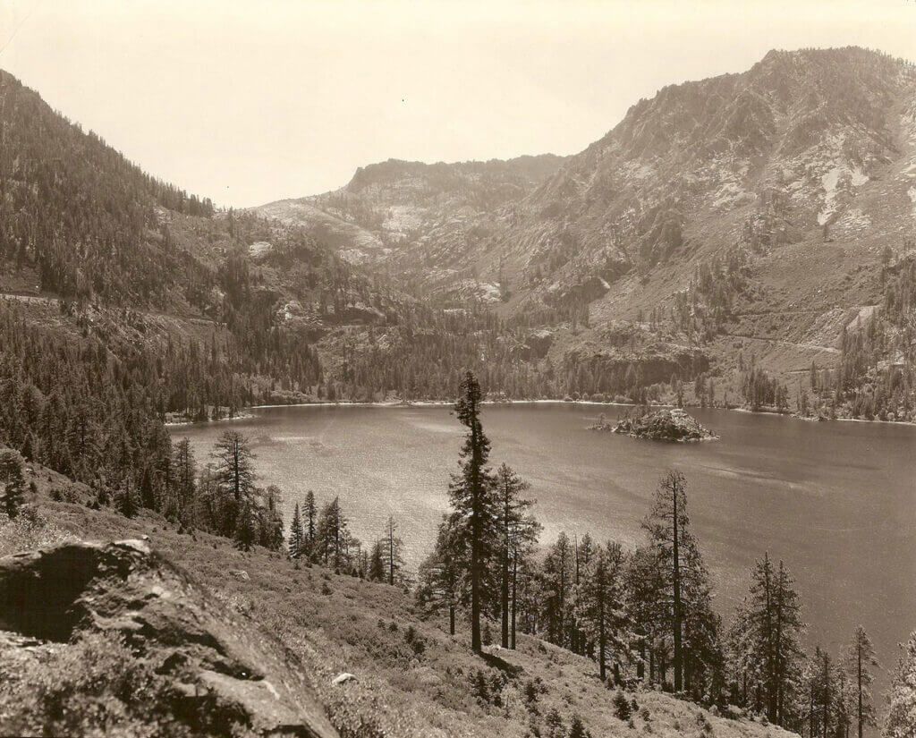 Old photo of Emerald Bay Lake Tahoe