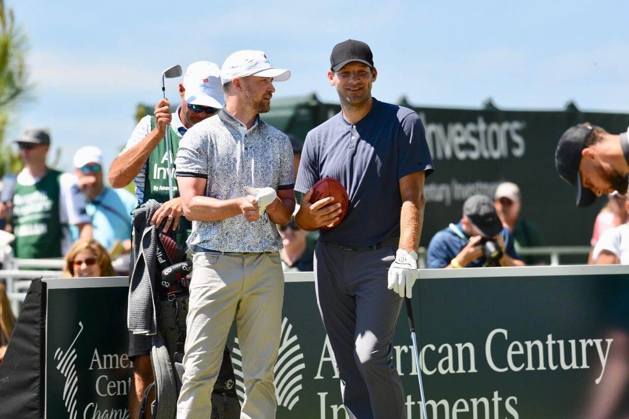 Timberlake and romo at American Century Championship
