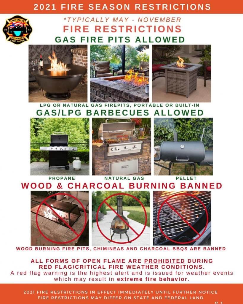Lake Tahoe Fire Restrictions 