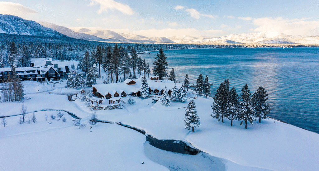 Edgewood Tahoe Winter Aerial